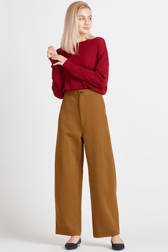 U Wide-Fit Curved Jersey Pants