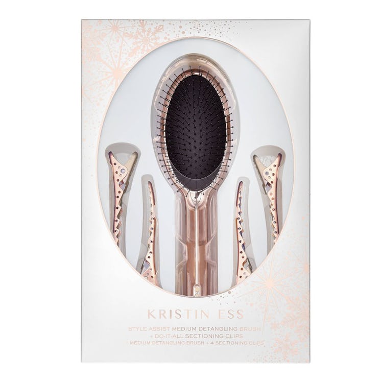 Kristin Ess Detangling Brush + Sectioning Clips Hair Styling Set