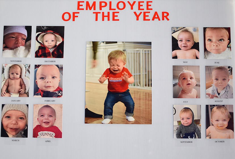 Mason's Employee of the Year board.
