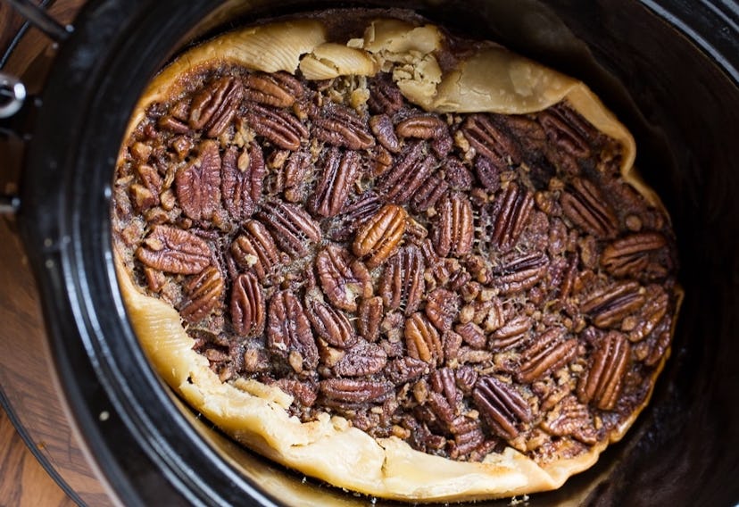 Pecan pie you can make in your crock-pot for Thanksgiving dessert