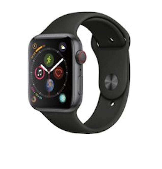 Apple - Apple Watch Series 4 (GPS + Cellular) 44mm Space Gray Aluminum Case with Black Sport Band - ...