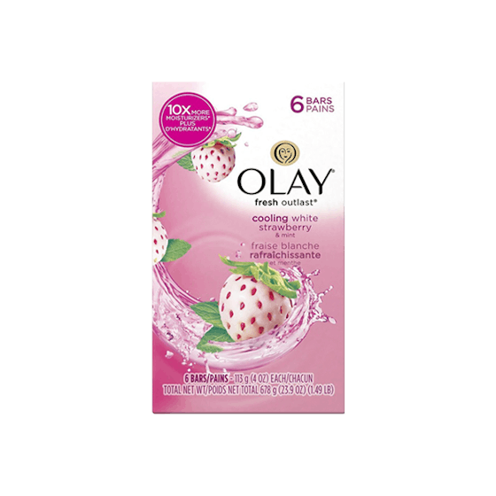 Fresh Outlast Beauty Bar Cooling White Strawberry & Mint, 6 Count