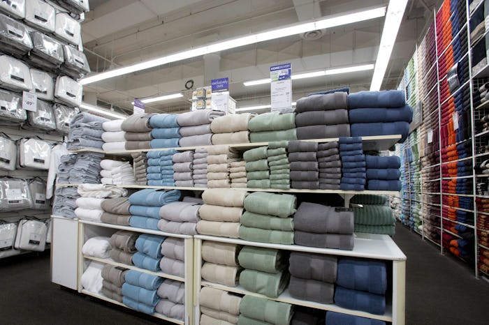 interior shot of bed bath and beyond; towel section