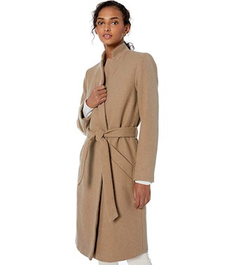 Daily Ritual Women's Wool Blend Belted Coat