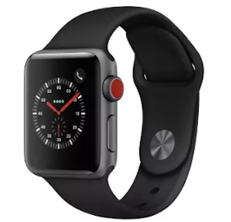Apple Watch Series 3 GPS & Cellular 42mm Space Gray Aluminum Case with Sport Band - Black