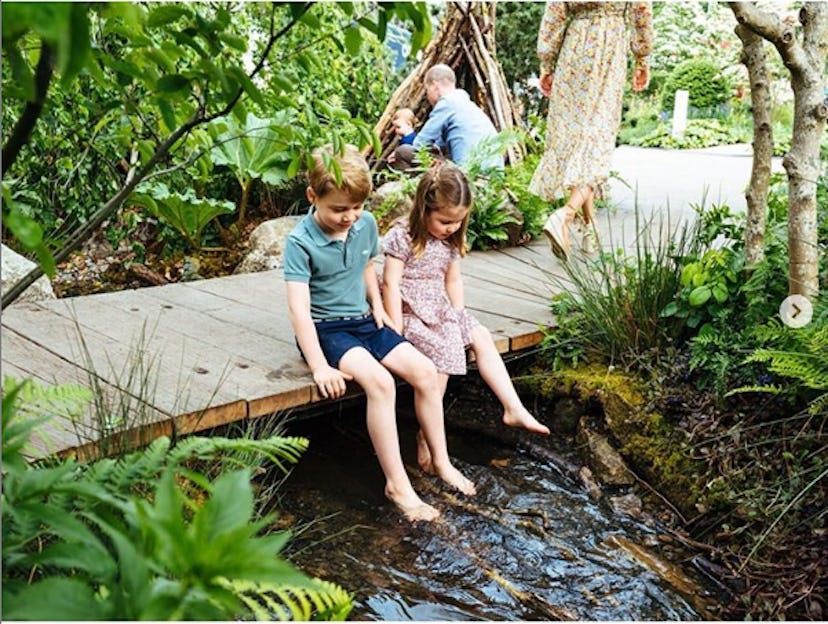 Prince George & Princess Charlotte went barefoot in the "Back To Nature" garden their mom created fo...