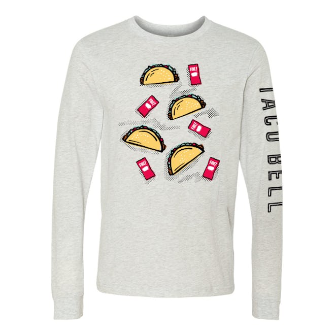 Taco Bell Fire Sauce Packet And Tacos Long Sleeve Shirt