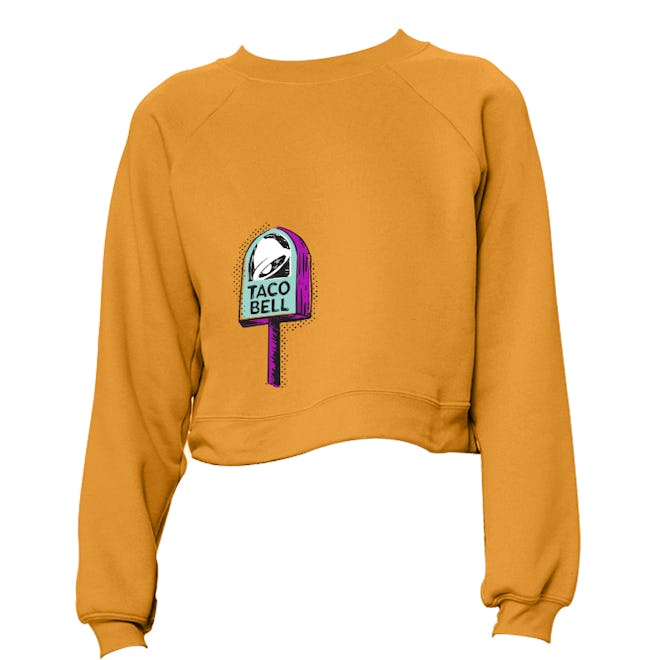 Taco Bell Lollipop Signage Cropped Sweatshirt