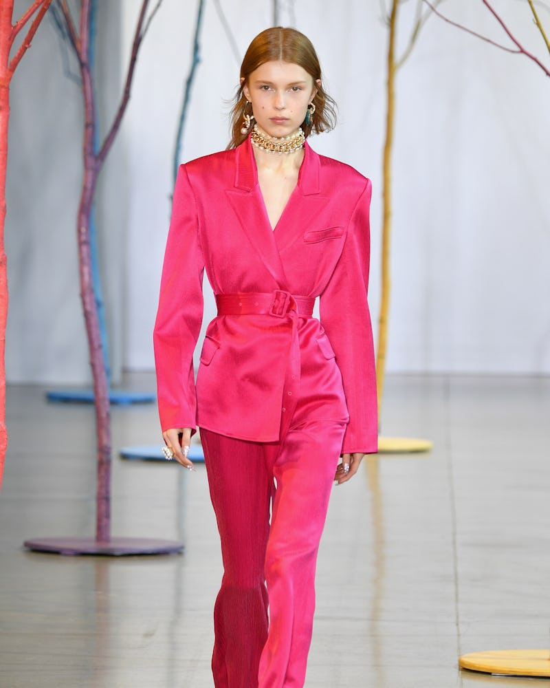 A model walks the runway at the Adeam Fashion show during New York Fashion Week Fall 2019. 