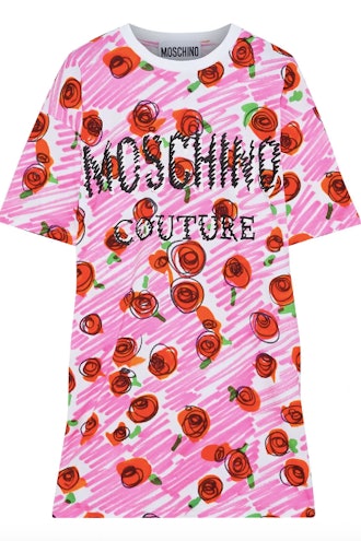 MOSCHINO Printed cotton-jersey mini dress