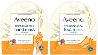 Aveeno Repairing CICA Foot Mask&Hand Mask with Prebiotic Oat and Shea Butter