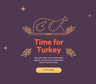 Spotify's Turkey Timer feature will make thanksgiving easy.