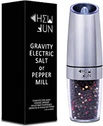 CHEW FUN Electric Gravity Pepper Grinder or Salt Mill