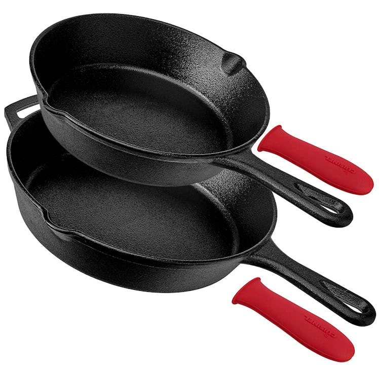 Cuisenel Pre-Seasoned Cast Iron Skillet (2-Piece Set) 