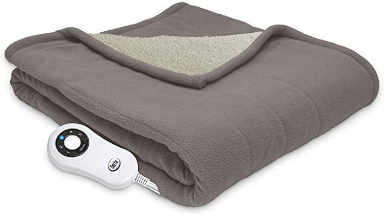 Serta Reversible Sherpa/Fleece Heated Electric Throw Blanket