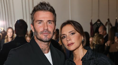 Victoria and David Beckham wearing black on a Thanksgiving gathering