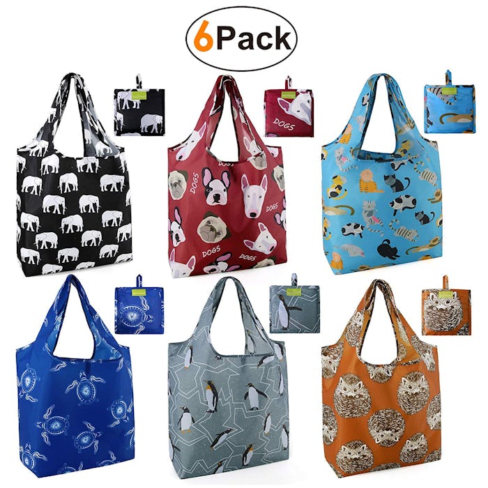 BeeGreen Foldable Reusable Shopping Bags (6-Pack)
