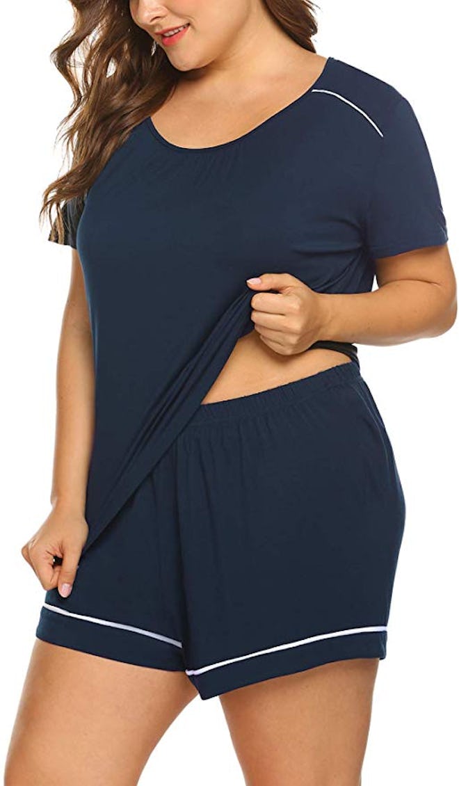 IN'VOLAND Women's Plus-Size Shorts Pajama Set