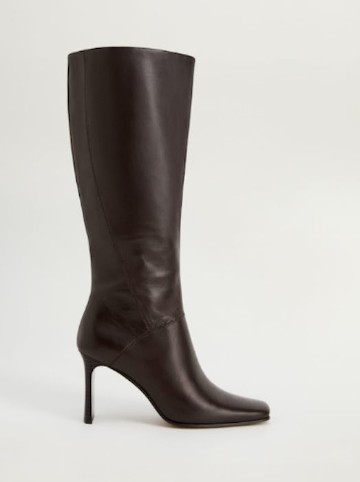 Leather high-leg boots