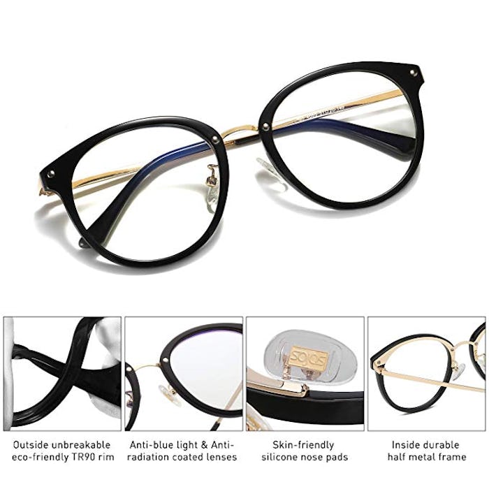 SOJOS Round Blue Light Blocking Computer Glasses