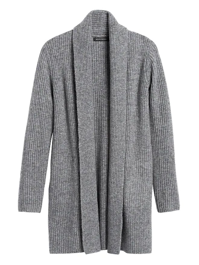 Merino-Blend Long Cardigan Sweater