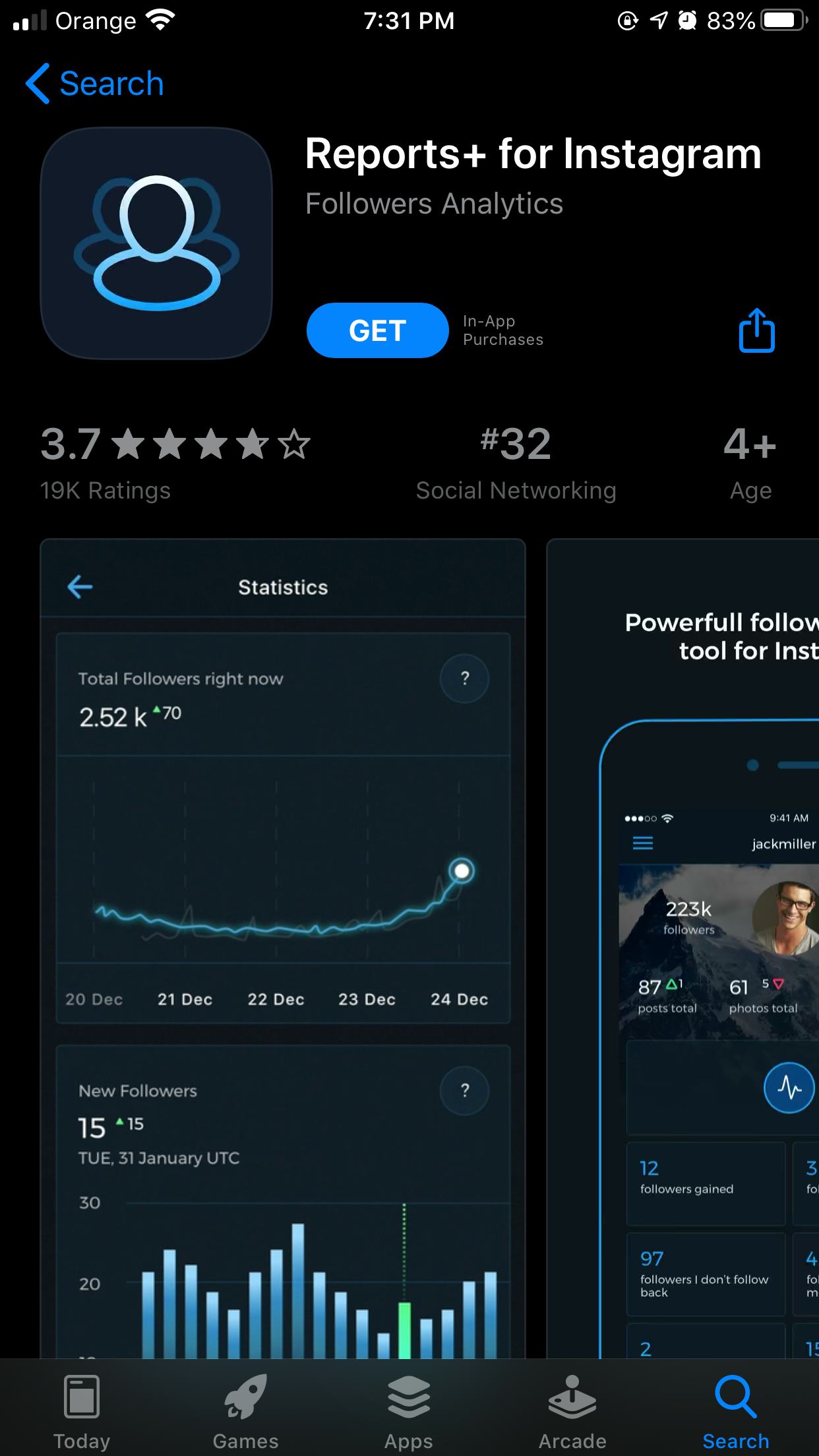 Reports+ For Instagram helps you track your followers' activity with all sorts of interactive graphs. 