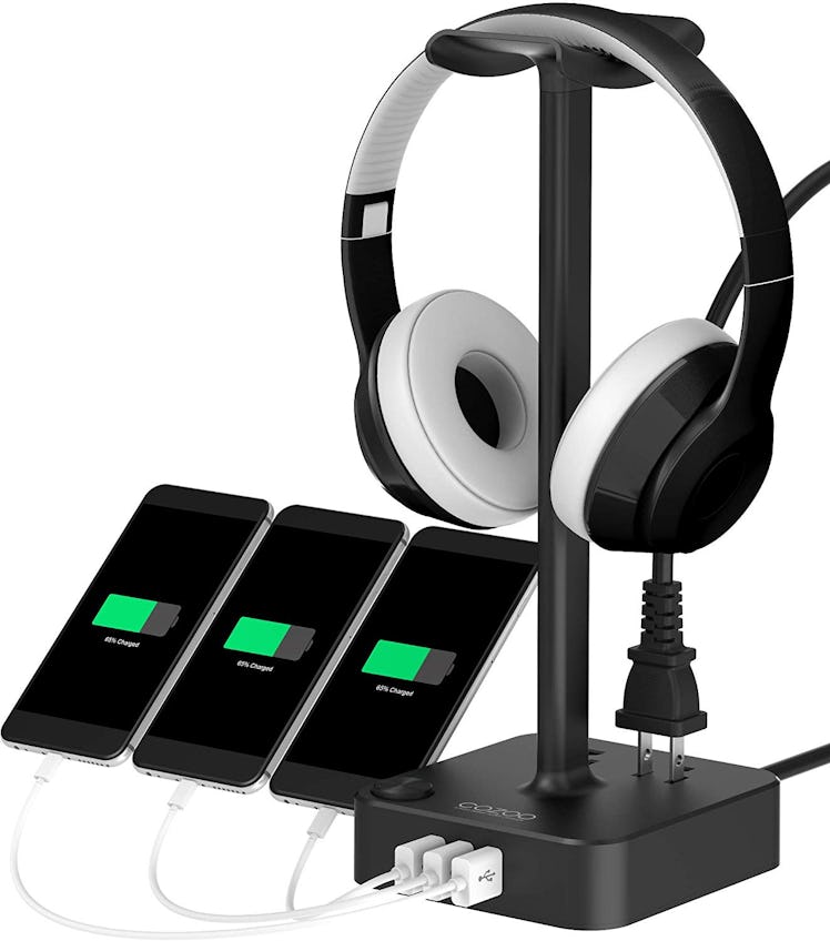 Head Phone Stand with USB Charger