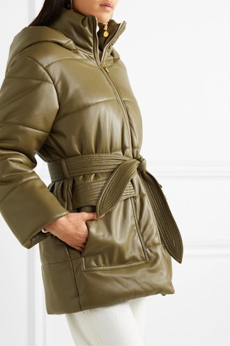 Lenox Belted Quilted Vegan Leather Jacket