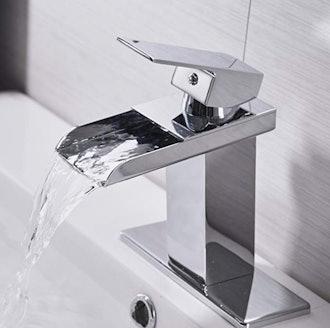 BWE Chrome Waterfall Bathroom Faucet