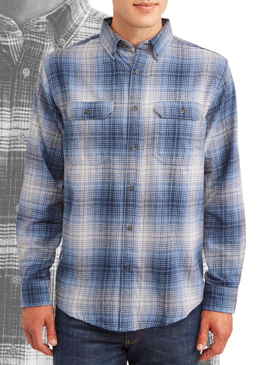 George Men's and Big Men's Long Sleeve Super Soft Flannel Shirt