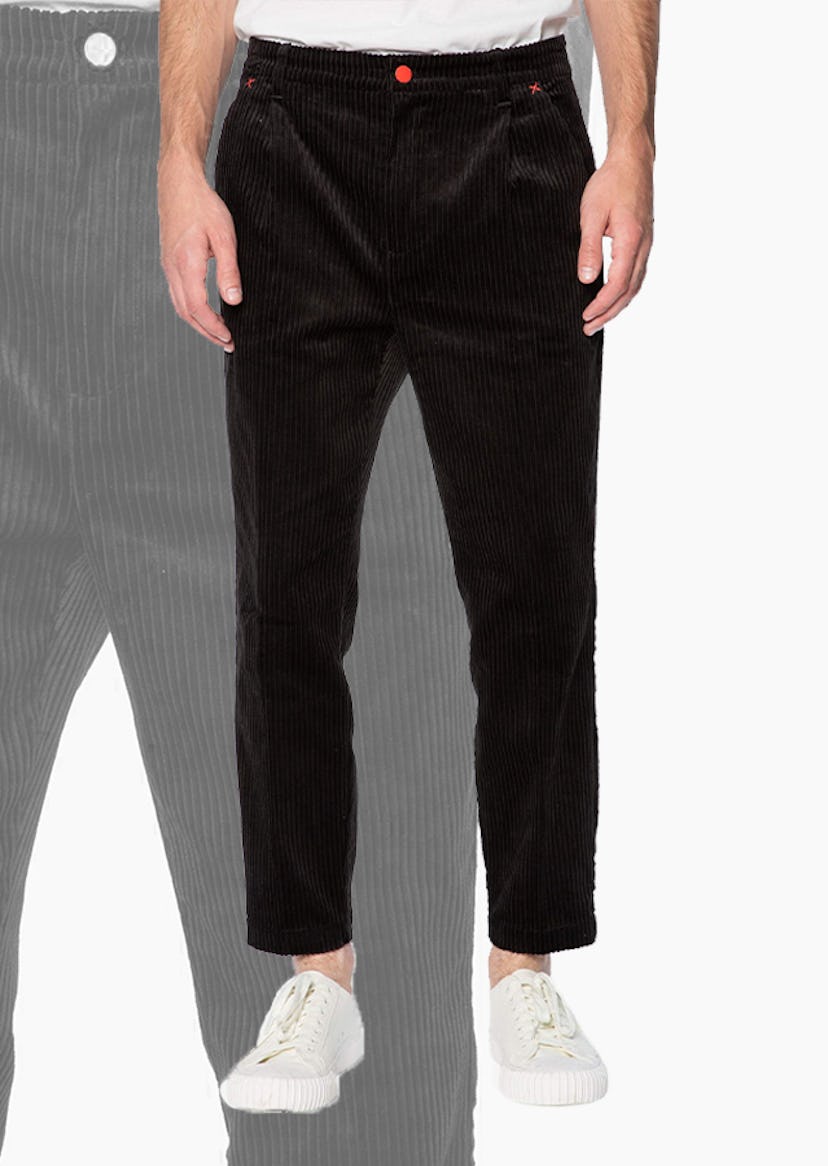 Elwood Men's Corduroy Pleated Cropped Trouser
