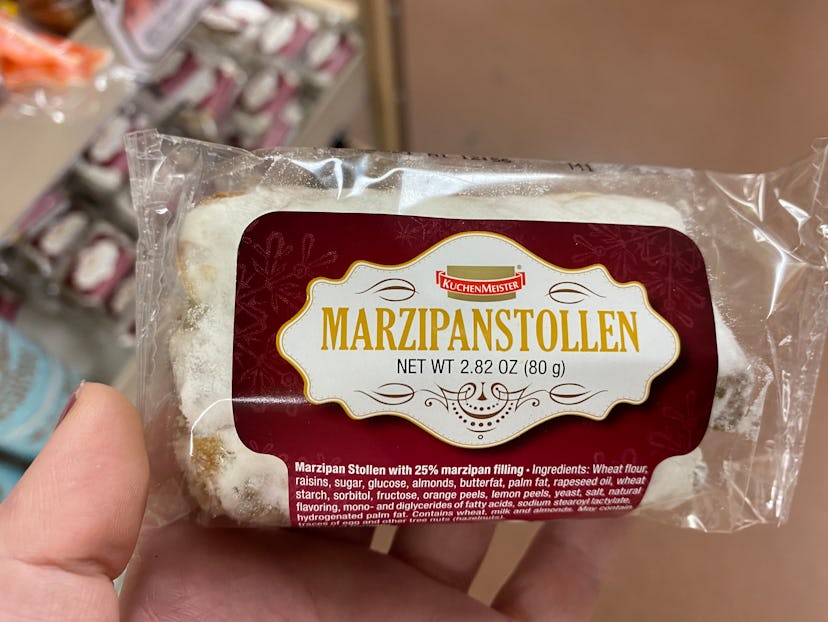 Marzipanstollen has arrived at Trader Joe's. 
