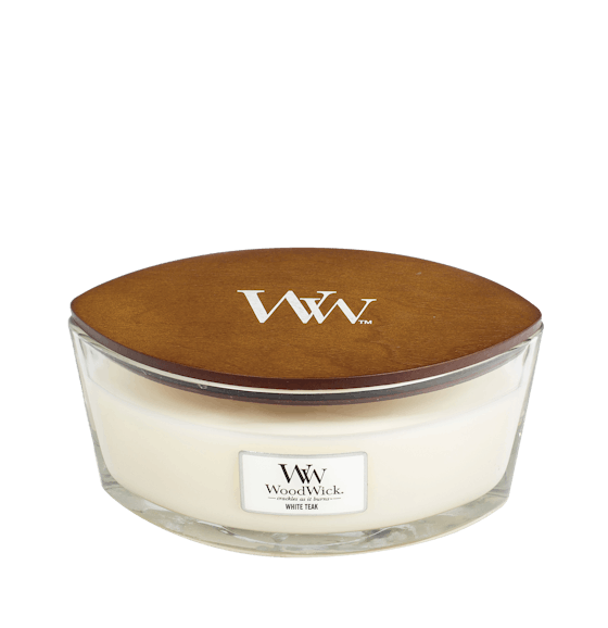 White Teak Ellipse Candle