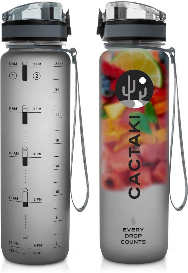 Green Sequoia Cactaki Water Bottle with Time Marker