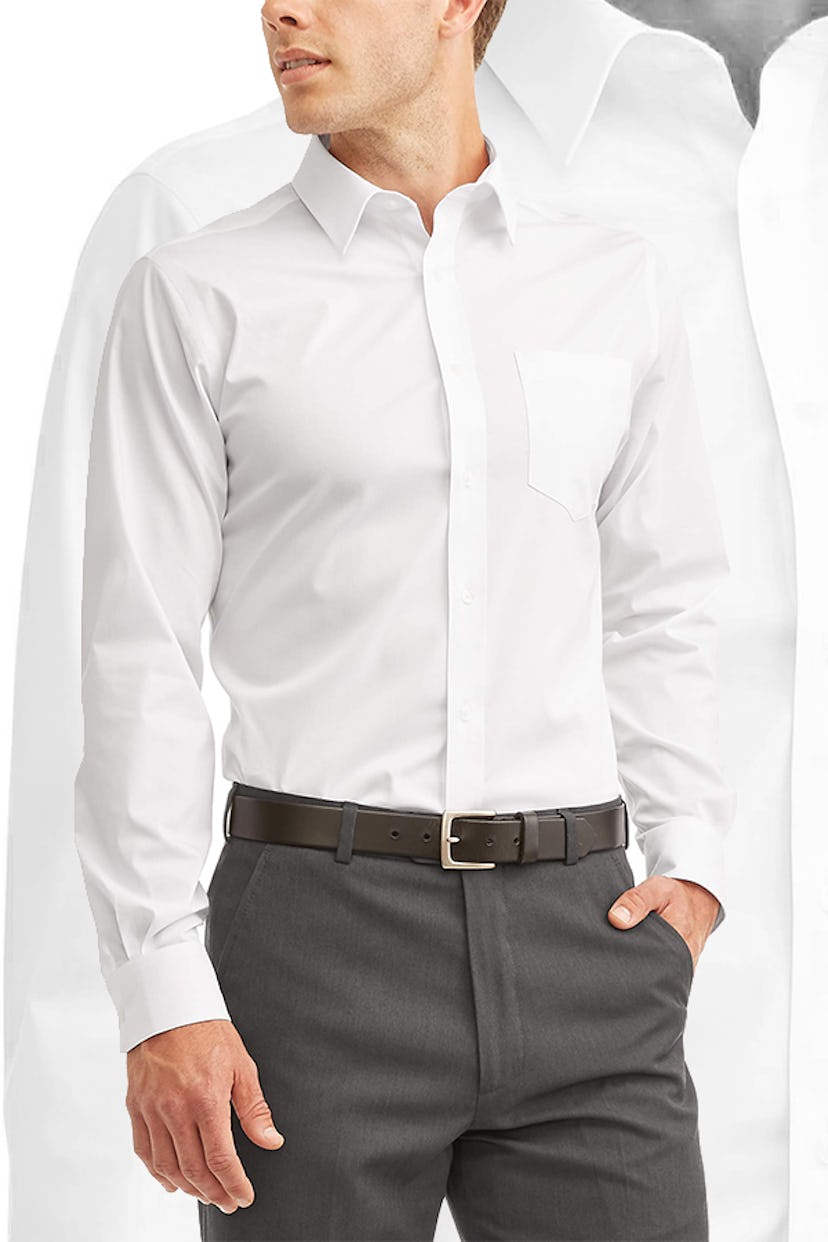 George Men's Long Sleeve Performance Dress Shirt, Up to 3XL
