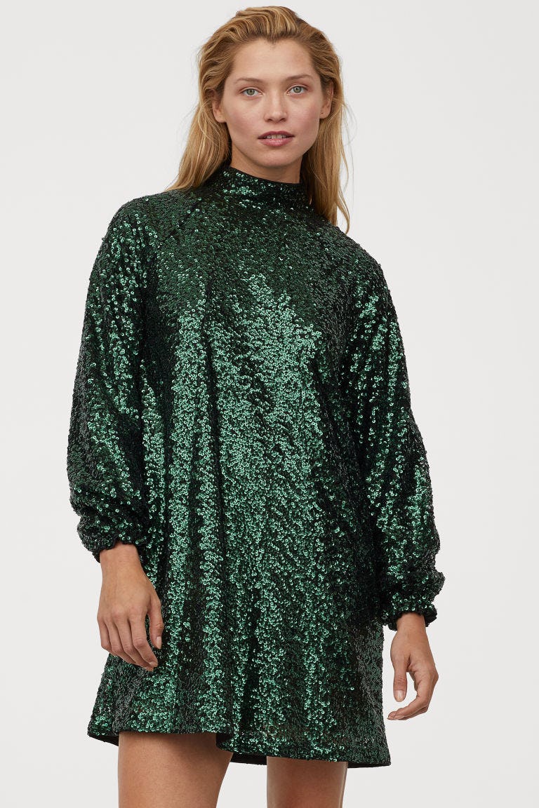 h&m green dress 2019