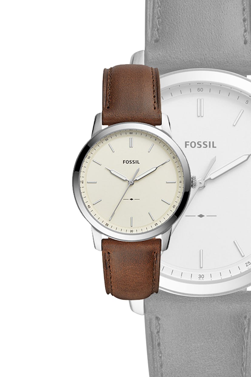 Fossil The Minimalist Three-Hand Brown Leather Watch