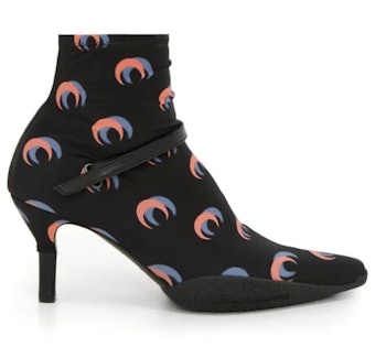 Crescent Moon-print stretch-jersey ankle boots