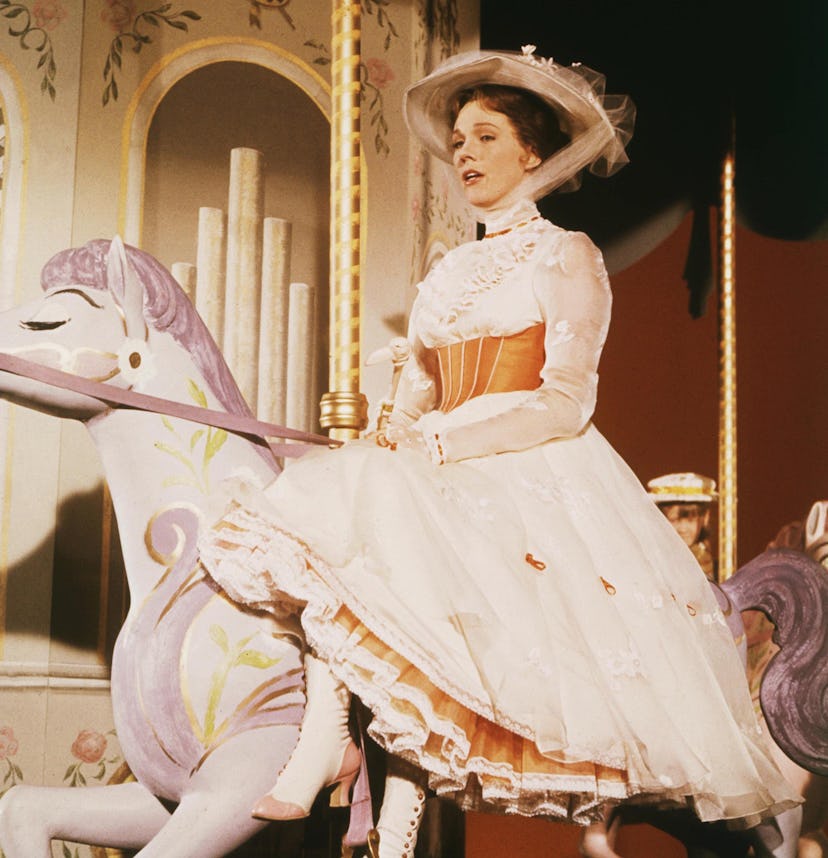 Julie Andrews in the pink and white shoes she took from the Mary Poppins set