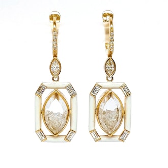 Marquise Diamond Shaker Enamel Earrings