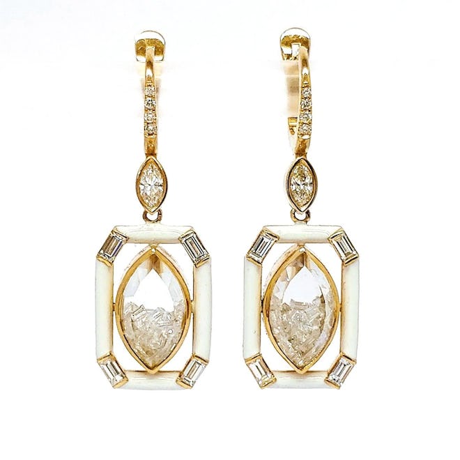 Marquise Diamond Shaker Enamel Earrings