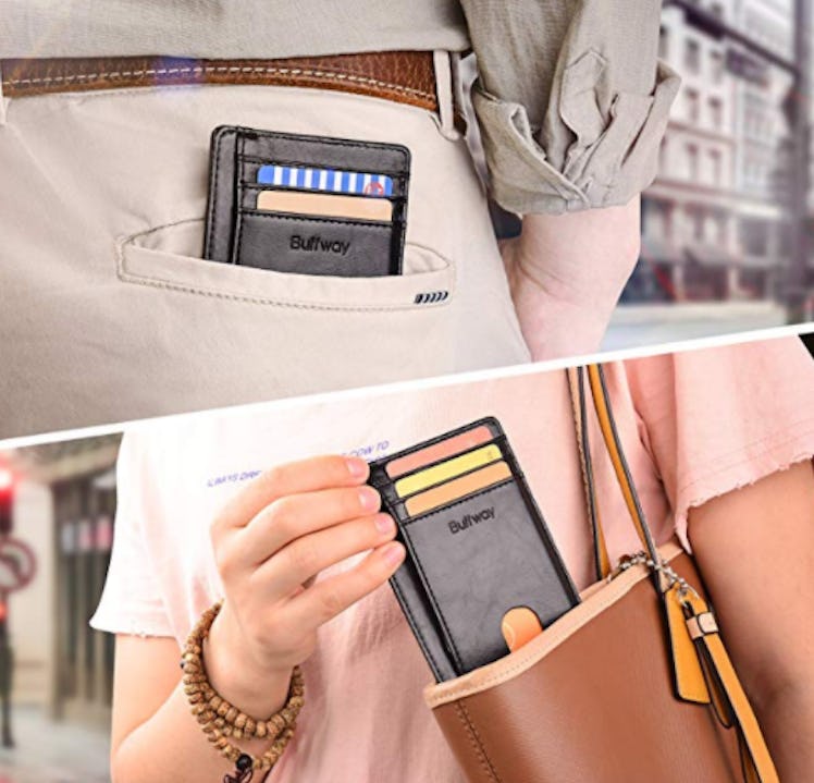 Buffway Slim RFID Blocking Leather Wallet