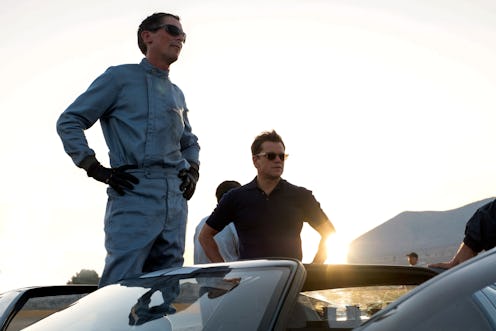 Christian Bale as Ken Miles and Matt Damon as Carroll Shelby in Ford v Ferrari