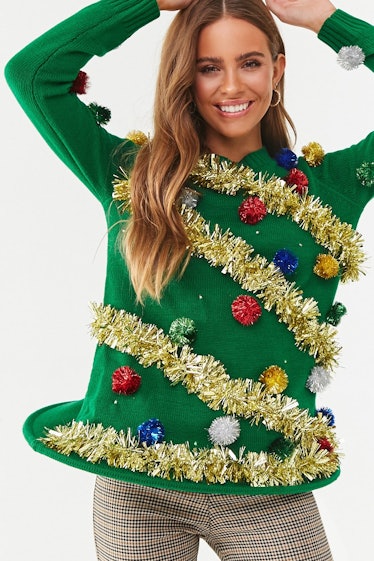 Christmas Tree Light-Up Sweater Dress