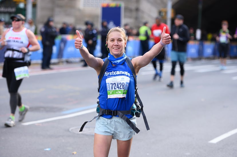 Molly Waitz finished the NYC marathon with dozens of ounces of milk.