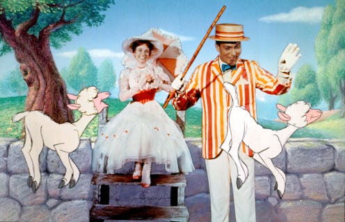 Julie Andrews in the pink and white shoes she took home from the Mary Poppins' set