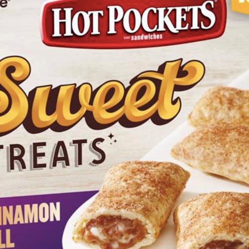 Hot Pockets Sweet Treats come in two cinnamon-heavy dessert flavors, Cinnamon Roll and Apple Cinnamo...