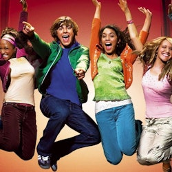 The cast of 'High School Musical' poses in a promotional shot.