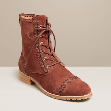 Gemma Lace Up Bootie in "Brown"