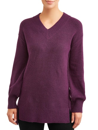 Time and Tru Women's V-Neck Tunic Sweater